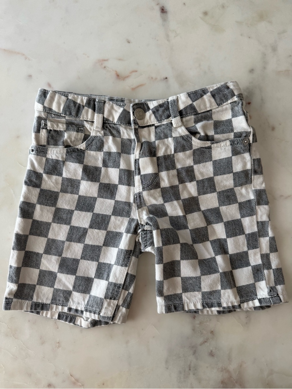 ZARA Kids Checkerboard Denim Shorts 3-4Y / 104